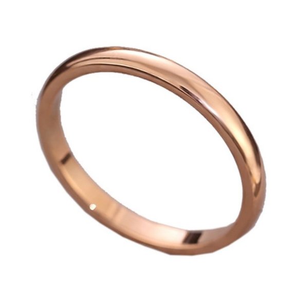 NEW Simple Rose Gold 2mm Stackable Band Ring - Picture 3 of 7